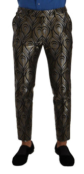 Dolce & Gabbana Silver Gold Jacquard Men Trouser Dress Pants -   -  Dolce & Gabbana.